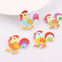 50Pcs Multicolor Big Cock Botones Knopf 2 Holes DIY Random Wooden Buttons Sewing Scrapbooking Accessories 31*31.5mm Haberdashery