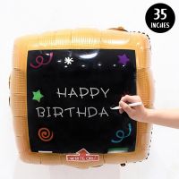 ?พร้อมส่งจากไทย?  ลูกโป่งฟอยกระดานดำ เขียนข้อความได้ ลูกโป่งฟอย black board ขนาดใหญ่ 30นิ้ว ใบใหญ่มาก