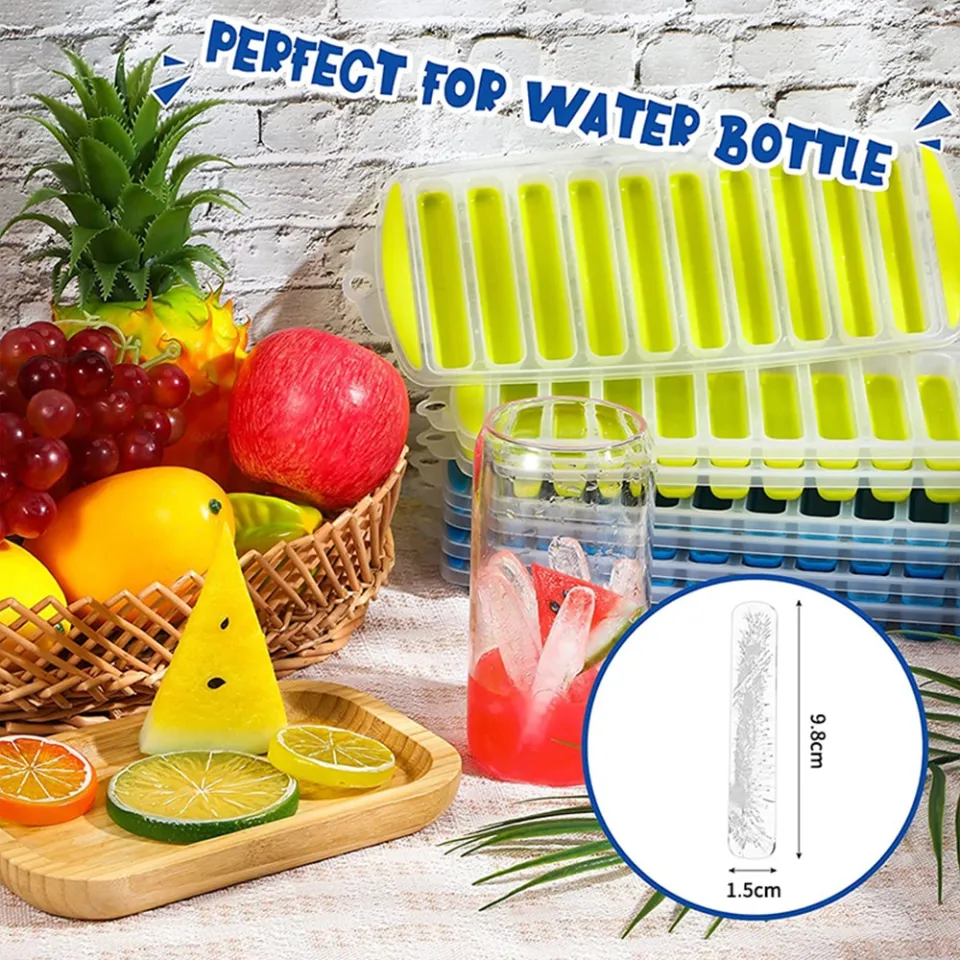 Pop Out Plastic Ice Cube Tray with Lid Reusable Ice Stick Tray