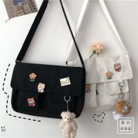 【CC】 School Crossbody New Canvas Student Book Messenger Shoulder