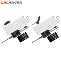 LAlancea ไฟภายในรถยนต์ไฟ Led อัจฉริยะ,ไฟตกแต่งสี RGB ชุดไฟสีสันสดใสประสานเพลงชิ้นส่วนภายใน【fast】