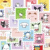 ☃ 52 New Cute Sanrio Stamp Sticker Decorative Stationery Mobile Phone Water Cup Notebook Hand Account Decorative Aesthetic Sticker