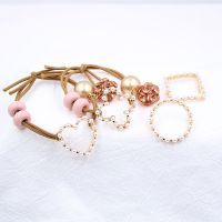 [COD] diy girls simple headwear accessories geometric hair perforated pendant highlight pearl inlaid alloy