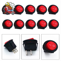 MLE 10pcs KCD11เส้นผ่าศูนย์กลางขนาดเล็กรอบเรือโยกสวิทช์ Black MINI round Black White RED 2 PIN ON-OFF ROCKER SWITCH