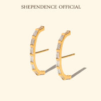 Shependence ต่างหูคาดคริสตัลบาเก็ต (Crystal Baguette Suspender Earrings)