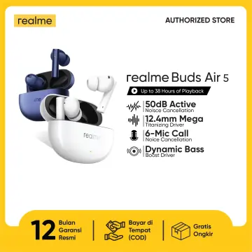 realme Buds Air 5 with 50dB ANC, 12.4mm Dynamic Bass Driver and upto 38  hours Playback Bluetooth Headset Price in India - Buy realme Buds Air 5  with 50dB ANC, 12.4mm Dynamic