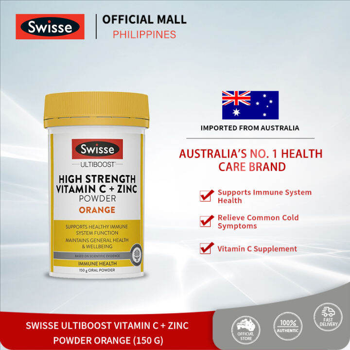 Swisse Ultiboost High Strength Vitamin C + Zinc Powder Orange Flavour