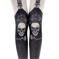 Womens autumn and winter pantyhose skull sling print pantyhose Personality pattern heart pattern street tights women stocking