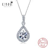 Newest 925 Sterling Silver AAA Zircon Angel Tears Water Drop Pendant Necklace Rhinestone CZ Women Wedding Necklaces Jewelry Gift Fashion Chain Necklac