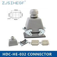 卐☼♙ He-032 Heavy Duty Connector 32 Core Rectangular Butt Type Waterproof Socket Connector for Aerospace Industry