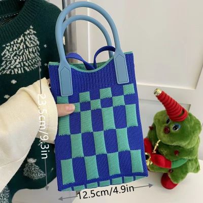 Fashionable Knit Bag Large Tote Bag Handbag Shoulder Bag Simple Knit Bag Wool Bag Fashionable Simple Knit Bag