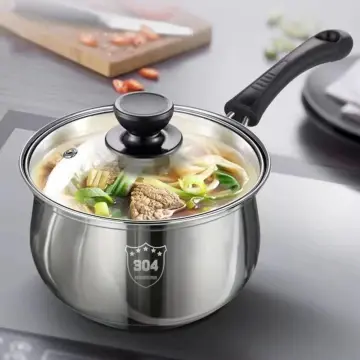 Non-stick Small Milk Pot Stainless Steel 304 Mini Thickened Soup Pot Double  Bottom Household Gas Stove Pot