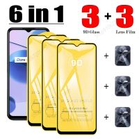 （AA NEW）C33 C31 C30S C3 C15 6อย่าง,C35 C30 C21Y 9D กระจกเทมเปอร์ C25S C20A Realme C25Y ป้องกันหน้าจอเลนส์