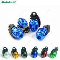 MOTOBOTS 4PCS Grenade-shaped Alloy Valve Caps Bicycle MTB BMX Tire Valve Anti-Dust Covers Top Silver Red Green Black Blue Nails  Screws Fasteners