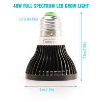 10PCS 40W Phyto โคมไฟ IR UV Full Spectrum E27 LED Grow หลอดไฟสำหรับพืชในร่ม Hydroponics