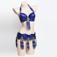 【YD】 oriental bra belt belly dance costume dancing set night bellydance carnival tops chain and