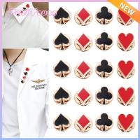 PETIYOUZA 4Pcs/set ผู้หญิงผู้ชาย คลับ ตลก รูปโป๊กเกอร์ Boutonniere ปลอกคอ ป้าย เข็มกลัด