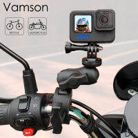 Vamson สำหรับ DJI Action 2รถจักรยานยนต์อุปกรณ์เสริมสำหรับ GoPro 10 9 8 Xiaoyi กล้อง360 ° คู่หัวหมุน Mount คลิป VP507