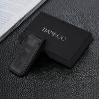 Slim Magnetic Money Clip Genuine Leather Business Card Holder for Men