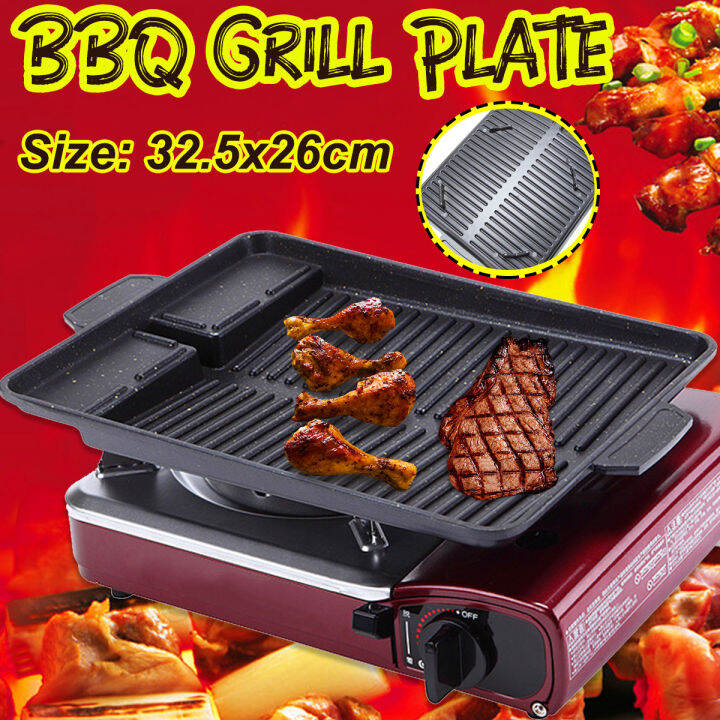 Portable Camping BBQ Grill Pan Non Stick Lightweight Korean BBQ