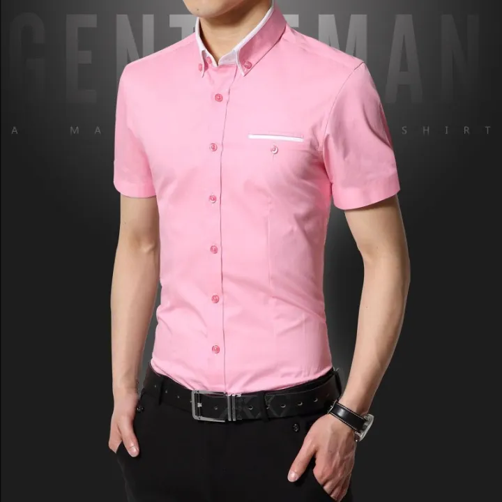 men-business-shirts-short-sleeve-formal-shirt-m-5xl-เสื้อเชิ้ตแขนสั้น-สีพื้น-สไตล์แฟชั่น-สำหรับผู้ชาย