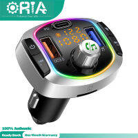 ORIA ที่ชาร์จเร็ว3.0สำหรับโทรศัพท์มือถือ,เครื่องส่งสัญญาณ FM MP3เล่นเพลงบลูทูธ5.0 PD ช่องเสียบ USB 2ช่องสำหรับชาร์จโทรศัพท์ iPhone สมาร์ทโฟน Xiaomi Huawei Oppo Vivo SUMSUNG