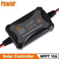 เครื่องควบคุมการชาร์จโซล่า10A Powmr MPPT ตัวควบคุมแผงพลังแสงอาทิตย์12V อินพุตพลังงานแสงอาทิตย์สูงสุดเครื่องชาร์จแบตเตอรี่30V สำหรับ Baterai Litium เจล