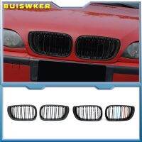 Front Center Bright Black Wide Kidney Hood Grille Grill For BMW E46 Saloon 4 Doors 3 Series 2002 2003 2004 2005 320i 325Xi 330Xi