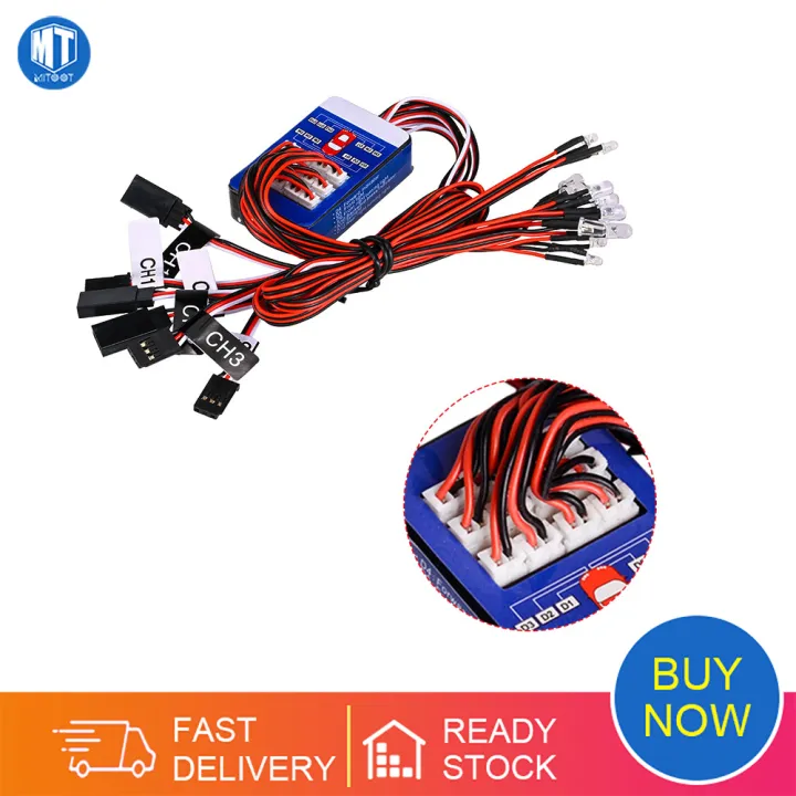 Integy RC Sistema Completo Di Luci LED (12 Pezzi) Con Scatola Di Controllo Per Modelli Radiocomandati
