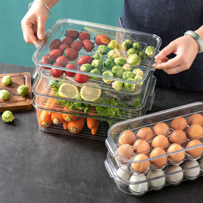 Refrigerator Storage Box Containers With Lid Kitchen Separate Freezer Seal Bin For Vegetable Fruit Meat Fresh Box Organizer