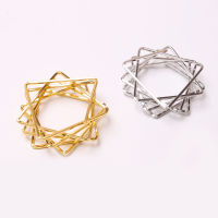 6pcs New star napkin buckle polygon napkin and tissue ring