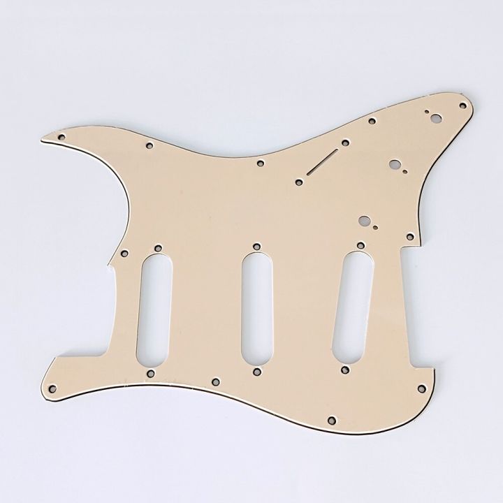 dark-cream-color-3-ply-11-holes-sss-guitar-pickguard-anti-scratch-plate-for-st-fd-electric