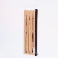 ❏✙✠ ArtSecret Kualitas Tinggi 3 PC/Set BK-02 Seni Kuas Kaligrafi Cat Air Kolinsky Rambut Bambu Menangani Perlengkapan Lukisan Cina