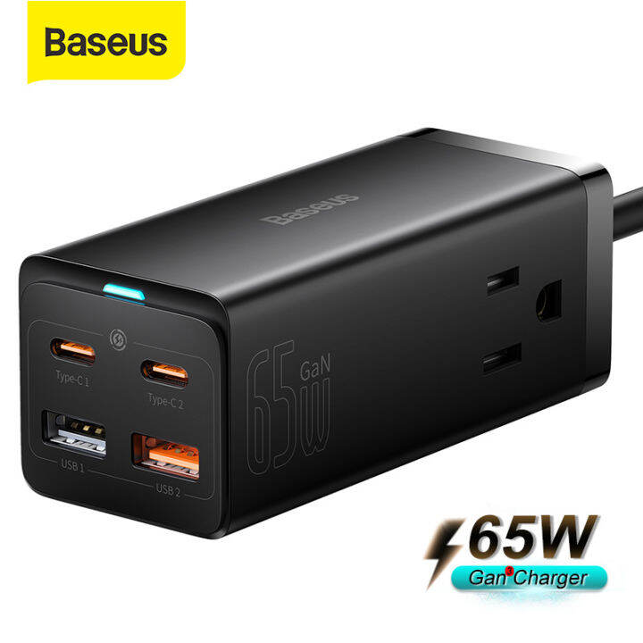 Baseus 65W GaN3 Pro Fast Charger 4 in 1 Charging Adapter For iPhone 13