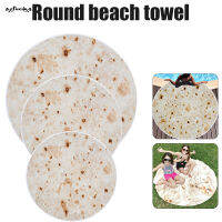 SUC Burrito Tortilla Blanket Giant Funny Taco Flannel Blanket Round Wrapping Towel For Adult Kids Picnic Beach 60/120/150cm