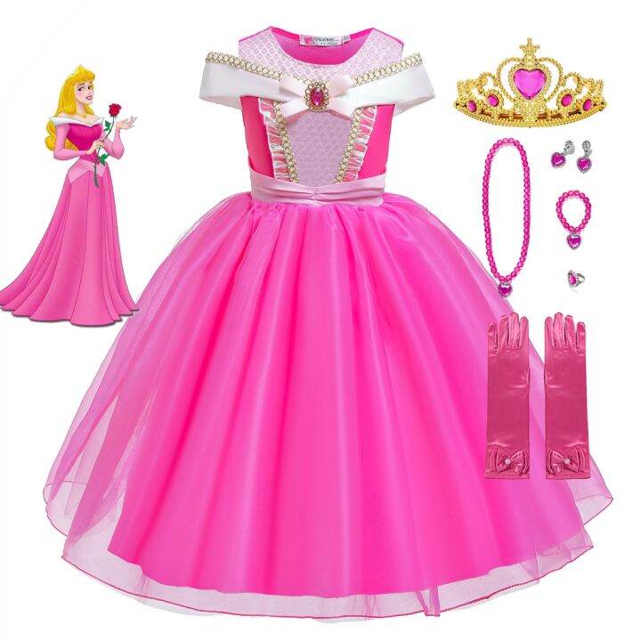 Princess Kids Dress Sleeping Beauty Aurora Disney Cosplay Costume ...