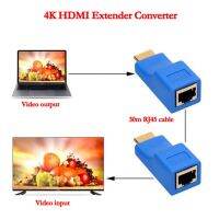 XUANY HDTV 1คู่ RJ45 4K ส่วนขยาย HDMI HDMI-เข้ากันได้กับอะแดปเตอร์อีเทอร์เน็ตพอร์ตคู่ที่ขยายสัญญาณ Wifi ตัวแปลงเครือข่ายต่อ RJ45ตัวขยายสัญญาณ LAN