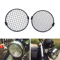 ♟❁☼ Universal 7 Motorcycle Side Mount Headlight Cover Retro Round Headlight Net Mesh Protector Guard Cover For Cafe Racer Bobber CB