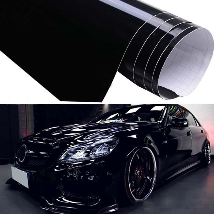 สติกเกอร์ติดปิดด้วฟิล์มไวนิลรถยนต์สีดำเงา-hiasan-interior-รถยนต์ฟิล์มสีใหม่