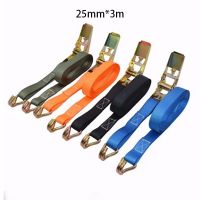 【YD】 25mmx3m Luggage Trailer Ratchet Tie Motorcycle Binding Tensioner Heavy-Duty Brake Down