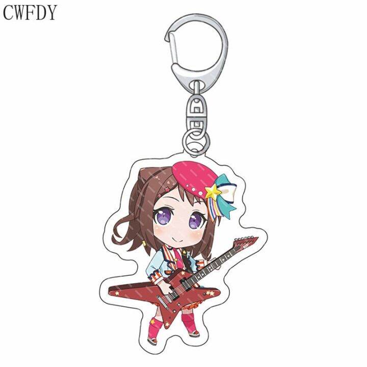 anime-bang-dream-acrylic-keychain-cartoon-figure-toyama-kasumi-hanazono-tae-ushigome-rimi-pendant-keyring-jewelry-for-girls-gift-key-chains