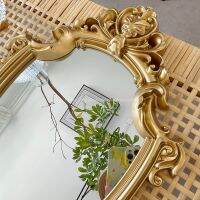 Vintage Creative Mirror Luxury Gold Retro Home European Style Mirror Vanity Small Table Espelhos Decorativos House Decor EI50JZ