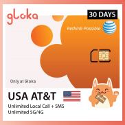 USA Travel SIM Card AT&T Unlimited Local Call + Unlimited 5G Speed 30 Days