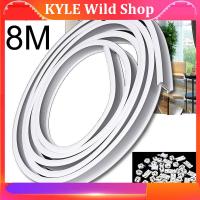 KYLE Wild Shop 8 Meter Top Clamping Curtain Pole Kit Flexible Cuttable Bendable Track Rail Curved Straight Windows Track Accessories