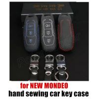 ♝ Only Red case fit for FORD NEW MONDEO car key case genuine quality leather car key cloth sewing by hand car key cover