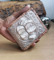 สีขาวหิมาลัยยัน White Genuine Crocodile Wallet กระเป๋าหนังจระเข้โหนกติดกับกระดูกหลังในใบเดียวกัน