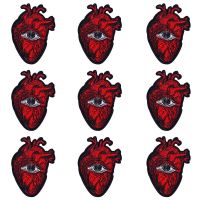 Pulaqi 10PCS Heart Patch Punk Water Wholesale Patches Iron On Patches For Clothing Stripe Wholesale Dropship Custom Patch