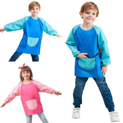 Painting Smocks Long Sleeve Kids Smock With Big Pocket Kids Art Smock With Long Sleeves Big Pocket For Painting Drawing Artist Painting For Age 7-11 Years safety