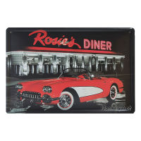 ป้ายสังกะสีวินเทจ Rosie’s Diner Cafe, ขนาด 20x30 ซม