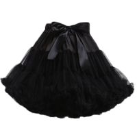 ผู้หญิงยืดหยุ่นสูงเอวบัลเล่ต์หวาน Puffy Tutu กระโปรงซาติน Bowknot ตาข่าย Tulle Fluffy Petticoat ชุด Underskirt